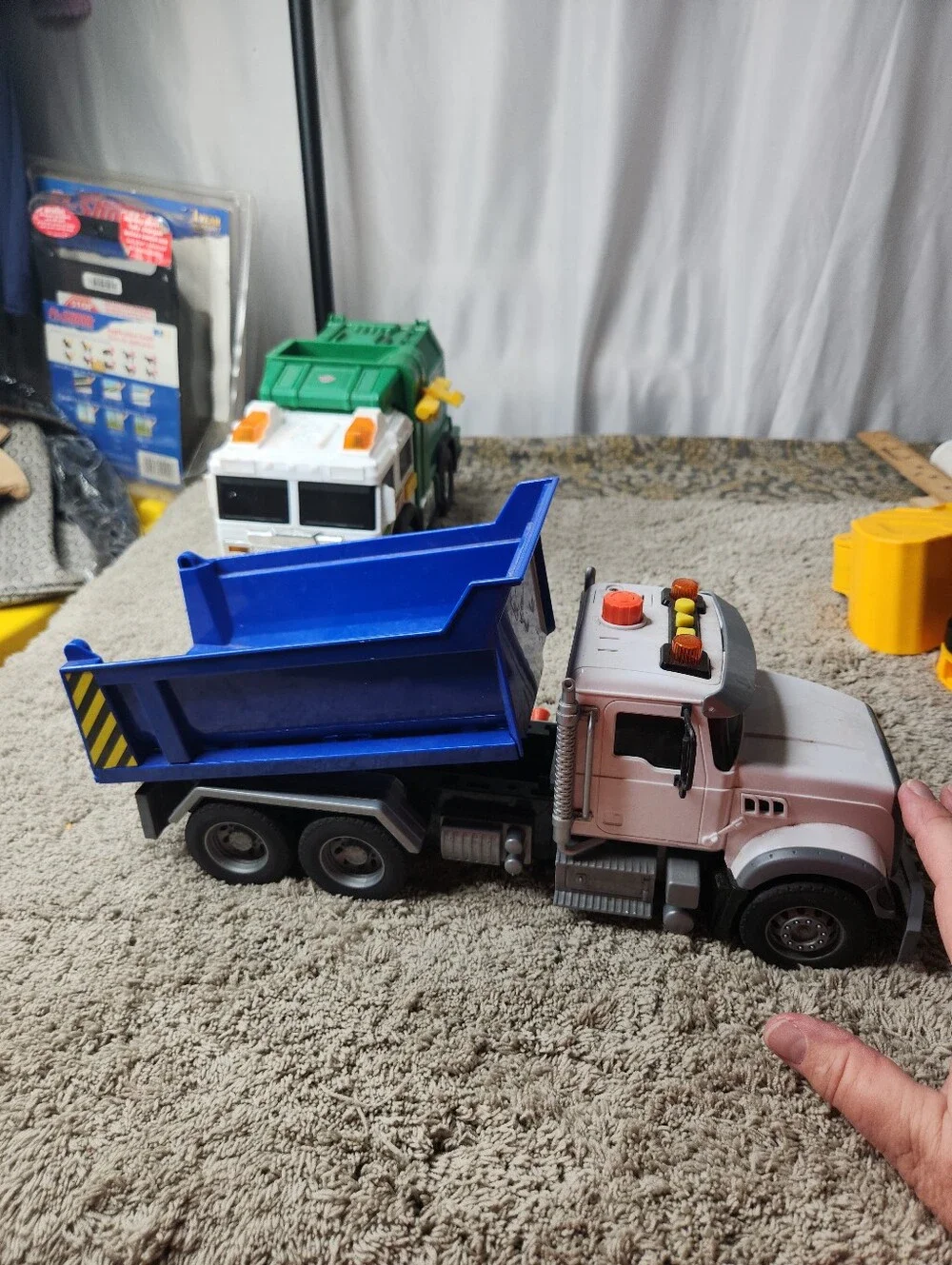 3 Kid's Toy Trucks - Garbage Truck, Dump Truck & Backhoe